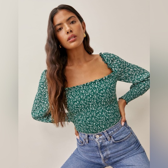 Reformation Pinto Top in Parsley - Picture 3 of 5